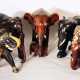 Lot of 5 Indian elephants wood carved - Foto 1