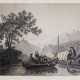 German Romantic Artist around 1840, boats on a River, pencil with wash on paper signed bottom right, - фото 1