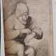 Dutch school 17.century, man with blessed hand, black ink on paper - фото 1