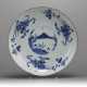 Qing Dynasty blue and white porcelain landscape painting plate - фото 1