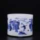 Qing Dynasty blue and white porcelain character story pen container - photo 1