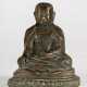 14th century Chinese bronze inlaid silver Buddha statue - photo 1