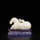 Qing Dynasty Hetian white jade carving monkey riding horse - Foto 1