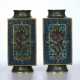 A pair of cloisonne square copper bottles in the Qing Dynasty - photo 1