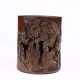 Qing Dynasty bamboo carving character story pen container - photo 1