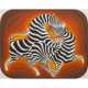 VASARELY, VICTOR (1906-1997), "Paar springende Zebras vor orangetonigem Hintergrund", - photo 1