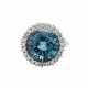 Ring mit rundfacettiertem, blauen Topas ca. 11 ct - фото 1