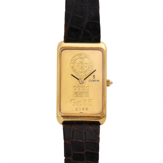 CORUM 15g Goldbarren Armbanduhr ca. 1980er Jahre