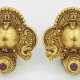 Paar antike indische Hochzeits-Ohrringe mit Turmalinen - фото 1