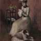 N. Simonovitch. Junge Frau mit Hund - Foto 1
