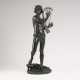 Jean-Baptiste Germain. Bronze-Skulptur 'Der Jüngling David mit Harfe' - Foto 1