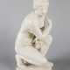 Marble Sculpture of the crouching Venus after the ancient on round base sitting on a shell - photo 1