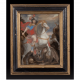 Paire de peintures sous verre représentant respectivement Saint Georges terrassant le Dragon et Saint Jérôme - photo 1