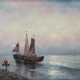 Englische Küste mit Fischern und Segelbooten, 20 Jahrhundert - photo 1