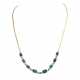 Collier mit 8 oval fac. Smaragden 17 Brillanten, zusammen ca. 0,8 ct, - Foto 1