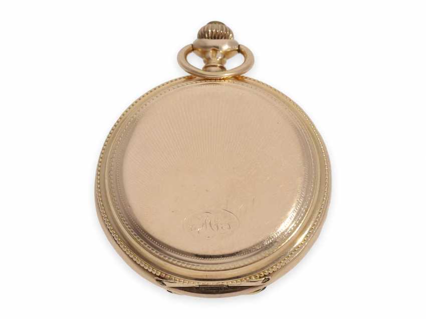 Union Horlogere Gold Pocket Watch - Image Of Blouse and Pocket