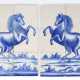 Paar Fayence-Fliesenbilder mit steigendem Pferd - фото 1