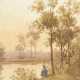 Japanischer Maler um 1900: Junge Frau am Fluss - фото 1