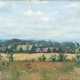 PEINTRE PAYSAGISTE RUSSE. RUSSISCHER LANDSCHAFTSMALER Tätig Anfang des 20. Jahrhundert Weite Landschaft mit Bauernhäusern - photo 1
