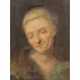 MALER 18. Jahrhundert, "Portrait einer älteren Frau mit weißem Tuch und Pelzkragen", - фото 1