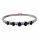 Armband mit 5 dunkelblauen oval fac. Saphiren und 24 Brillanten, - фото 1