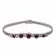 Armband mit 5 Rubinen und 24 Achtkantdiamanten, zusammen ca. 0,5 ct, - photo 1