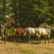 Nakkenбыл, Виллем Карел. Pferdegruppe auf dem Waldweg - фото 1