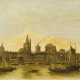 Deutscher Meister. Alte Ansicht von Köln mit Blick über den Rhein auf den belebten Hafen, Groß Sankt Martin und den unvollendeten Dom über den Dächern - Foto 1