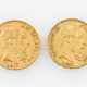 Belgien/GOLD - 2 x 20 Francs Leopold II., - Foto 1