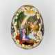 Porzellan-Osterei mit reliefartiger Struktur und Darstellung der Verkündigung und des dornengekrönten Jesus - photo 1