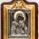 Ikone der Gottesmutter Tolgskaja mit Silberoklad im Kiot und rückseitiger Segensinschrift des Erzbischofs Ionafan von Jaroslavl und Rostov aus dem Jahre 1890 - фото 1