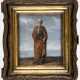 Maritime Ikone des heiligen Petrus mit rückseitiger Widmung im sehr schönen intarsierten Kiot - Foto 1