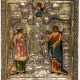 Grosse Ikone der heiligen Märtyrerinnen Irina und Alexandra mit vergoldetem Silberoklad - фото 1