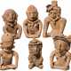 Gruppe von sechs sitzenden Terrakottafiguren, West-Mexiko - фото 1