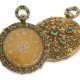 Taschenuhr: äußerst kostbare Prunktaschenuhr mit Smaragdbesatz und Repetition, Bautte & Moynier No.32940, ca.1830 - photo 1