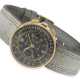 Armbanduhr: extrem seltener Rolex Chronograph, sog. "Moneta" mit unsichtbaren Bandanstößen und sehr seltenem schwarzen Zifferblatt, ca.1938 - фото 1