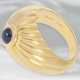 Ring: dekorativer hochwertiger Gelbgoldring mit Saphircabochon, 18K Gold, signiert Cartier - photo 1
