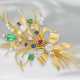 Brosche/Nadel: ausgesprochen dekorative Schleifenbrosche mit unterschiedlichen Farbsteinen sowie Brillantbesatz, aufwändige Handarbeit aus 18K Gold - фото 1