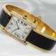 Armbanduhr: hochwertige Damenuhr mit Brillantbesatz und ergänztem Wempe-Armband, 18K Gold-Gehäuse signiert Cartier - photo 1