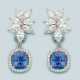 Paar hochqualitätvolle Ceylon-Saphir-Diamantohrgehänge - Foto 1