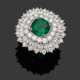 Glamouröser Juwelenring mit Sambia-Smaragd und Diamanten - photo 1