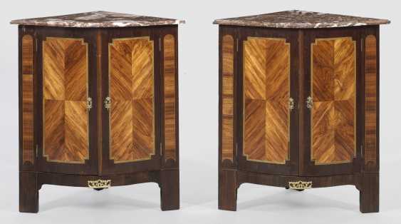 Pair Of Signed Transition Corner Cabinets By Mathieu Criaerd