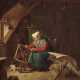 Enhuber, Charles de 1811 à Cour - 1867 Munich. Enhuber, Charles de. Die Zufriedenen In der Stube eine alte Bäuerin an der Garnhaspel, am Boden eine schlafende Katze - photo 1