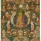 Thangka des Buddha Shakyamuni mit den 16 Arhat - Foto 1