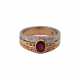 Ring mit Rubin ca. 0,61 ct und 12 Brillanten zus.ca. 0,12 ct, - photo 1