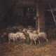 GEMÄLDE Schafe im Stall - photo 1