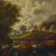 Рейсдал, Якоб ван Isaackszoon. Landschaft mit Wasserfall und Kirche - фото 1