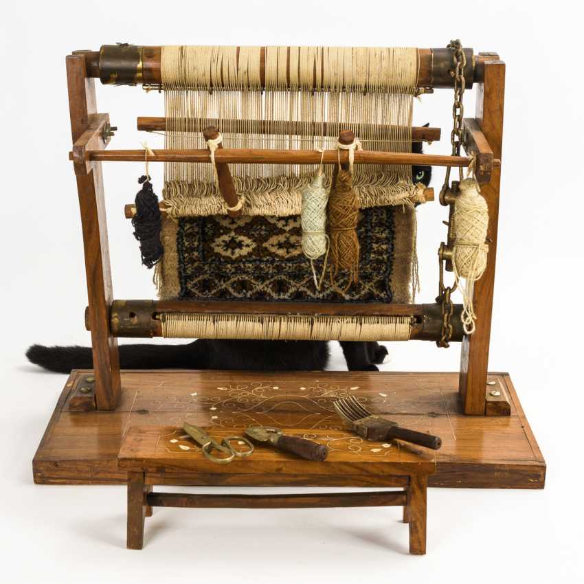 Auction Small Weaving Loom With Tool And Bench Buy Online