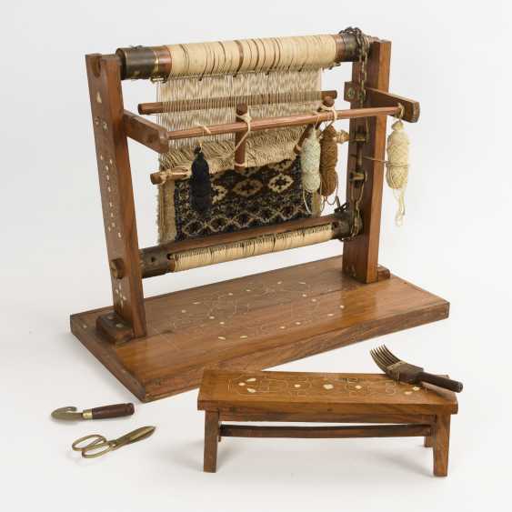 Auction Small Weaving Loom With Tool And Bench Buy Online