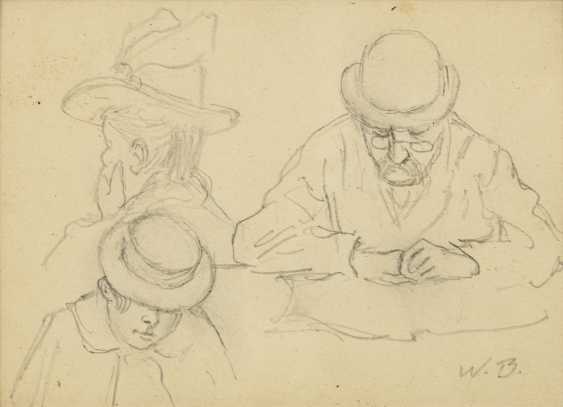 Small Pencil Sketch With Three People Auction Catalog 96 The